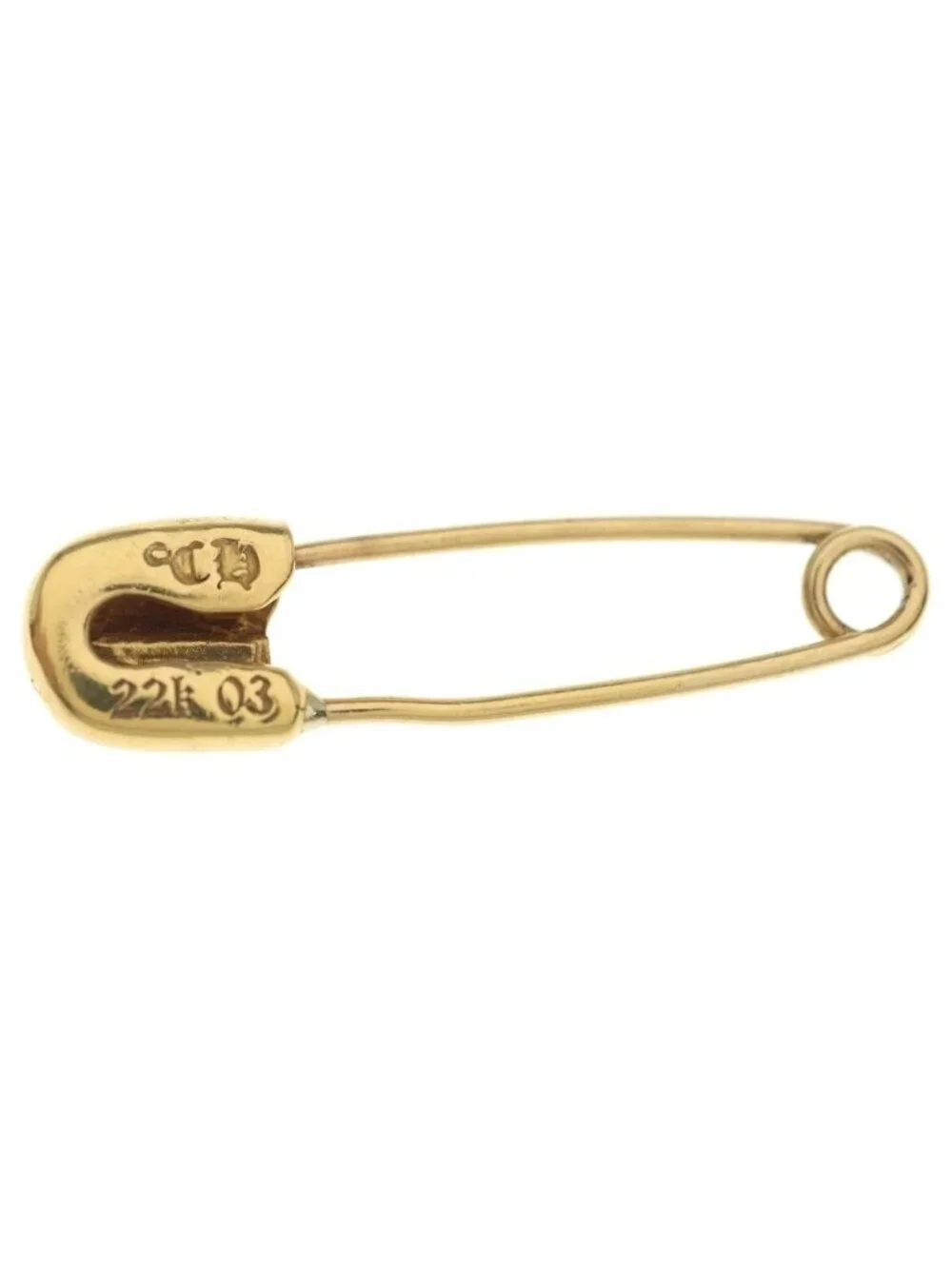 Chrome Hearts 22k Safety Pin S 22k Small Pin 1 Diamond Gold Necklace Top